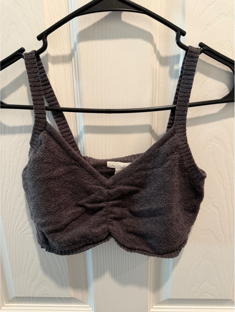 Full Tilt brown fuzzy cropped bralette